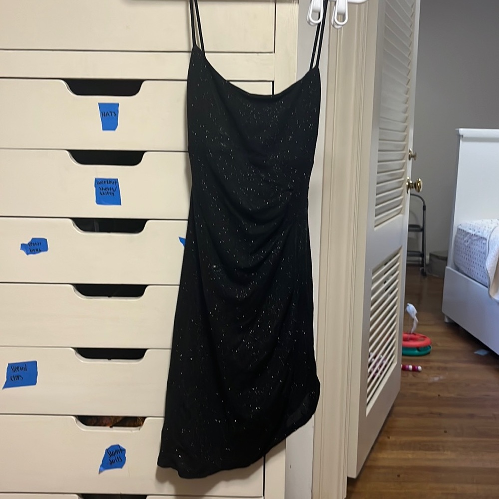 sparkly black mini dress!